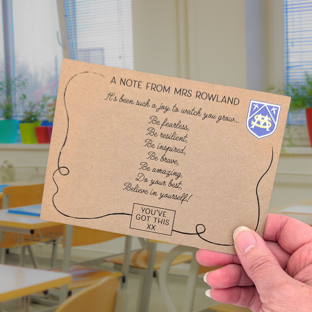 School Crest Teacher Postcards for Pupils, Printed With Class or School ...