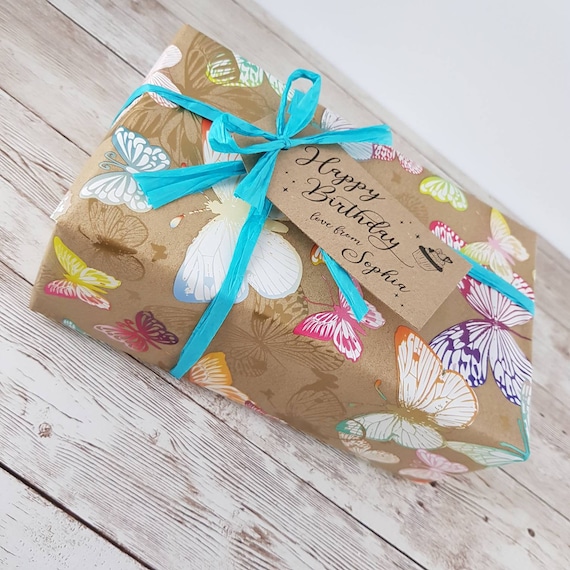 Re-wrapped Luxury ECO Gift Wrap - 10 Sheets/tags - Birthday