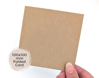 Small square kraft card blanks, 10cm folded blank greeting cards, brown square cards for card making and invites, with or without envelopes,