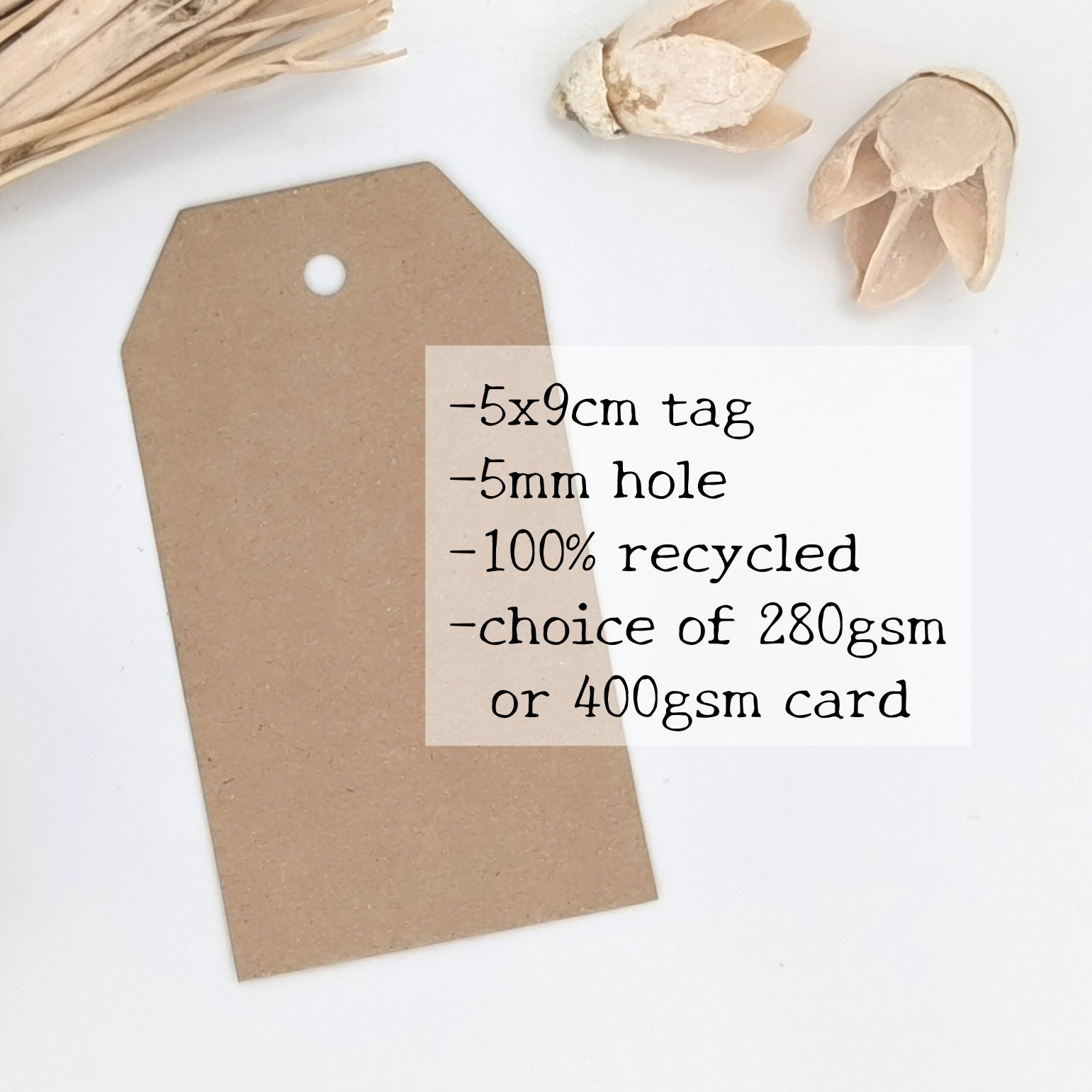 30 Large Blank Recycled Gift Tags, Choose Your Colour Red, Green, Black,  Brown , 44x90mm Present Labels, Craft Blanks for Your Designs 