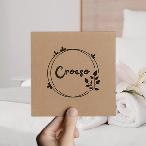 10 cartes de bienvenue croeso gallois, imprimées en noir, pour votre maison de vacances ou maison d'hôtes, carte de voeux d'invité de 4 pouces, propriété de location au Pays de Galles