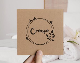 10 Croeso Welsh Welcome Cards, Printed in black, for your holiday home or guest house, 4" guest greeting card, Wales rental property