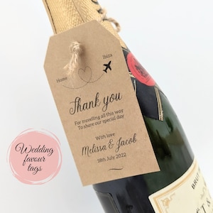 20 etiquetas para bodas de destino, impresas para usted, etiquetas de agradecimiento para invitados que viajan, etiquetas de regalo de boda para los invitados de su boda de destino