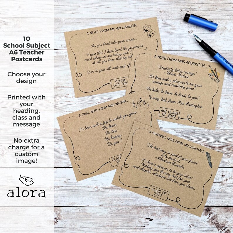 10 End of Year Teacher Postcards for Pupils, Printed With School ...