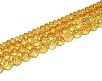 Natural Citrine Beads Yellow Quartz Round Beads,Round smooth ,AAA Quality 6,8,10,12 mm size available,Round smooth jewelry, jewelry making