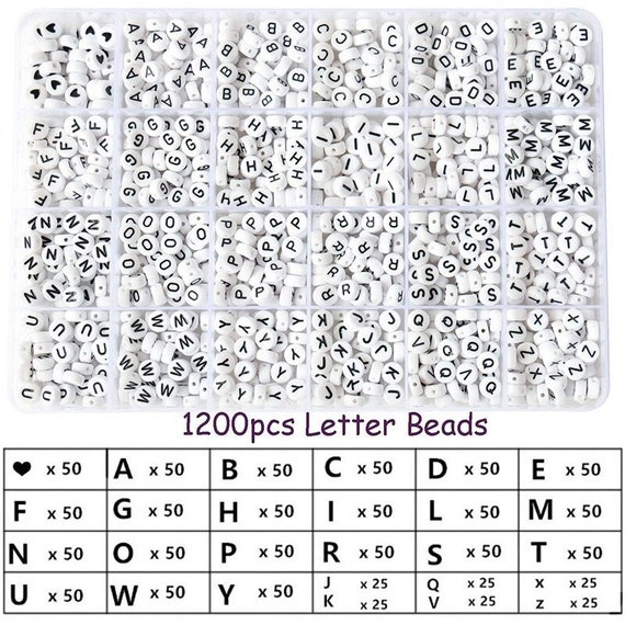 Letter Alphabet and Seed Bead kit for Craft DIY Projects, Beading