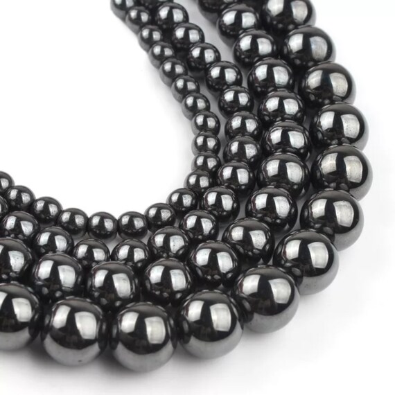 Natural Black Hematite Stone Beads Round Loose Beads For Jewelry Making 2 3  4 6 8 10 12mm Diy Bracelet Accessories 15Strand