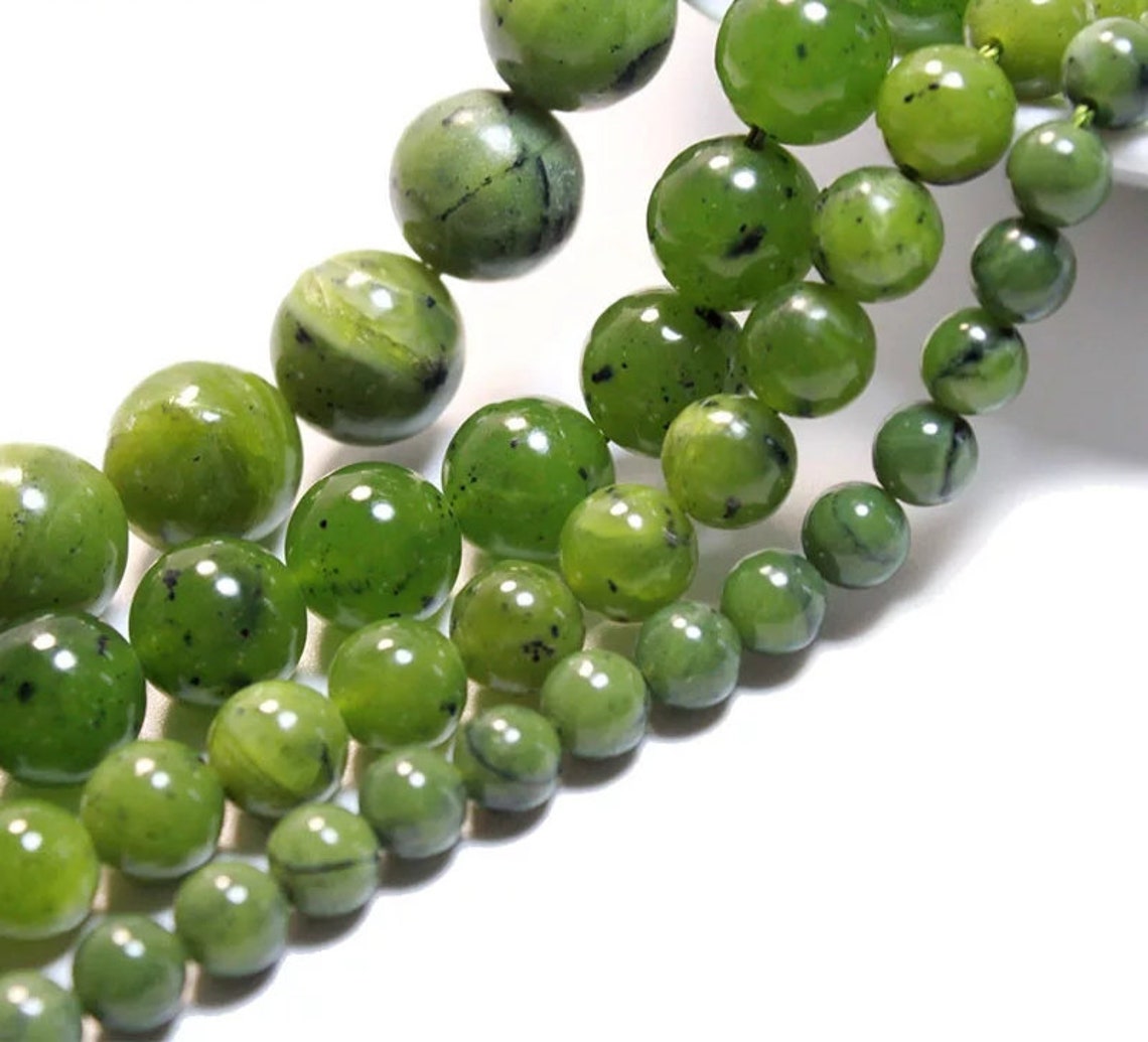 Natural Green Jasper Jade Round Beadsround Smooth AAA - Etsy UK