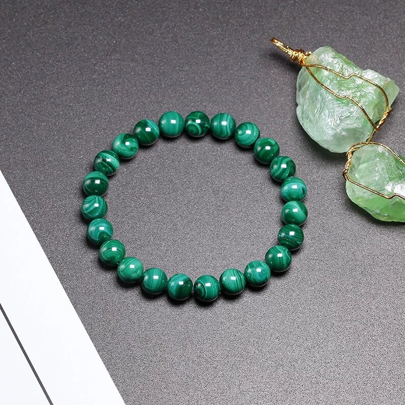 Natural Malachite Stone Bracelet,Natural Gemstone Beads Bracelet For Women AAA Quality,6810 mm size,Round bracelet,Jewelry making