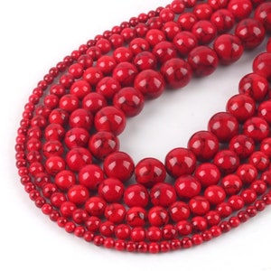 Natural Red Howlite Turquoises Round Loose Beads,Round smooth ,AAA Quality 4,6,8,10 mm size available,Round jewelry