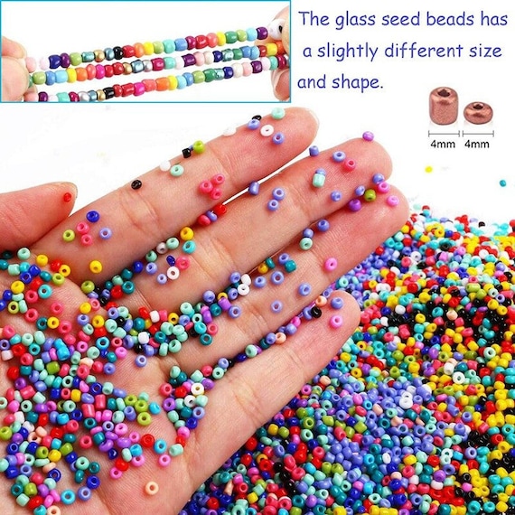 Seed Beads Small Beads Kit for Tiny Beads Jewelry Bracelet - Seed Beads Mini  Pony Beads for Necklace