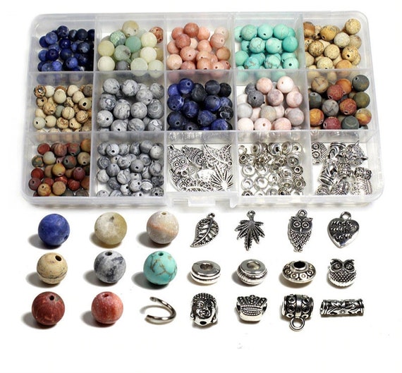 New 2020 Jewelry Making Kits Round Matte Natural Stone Beads