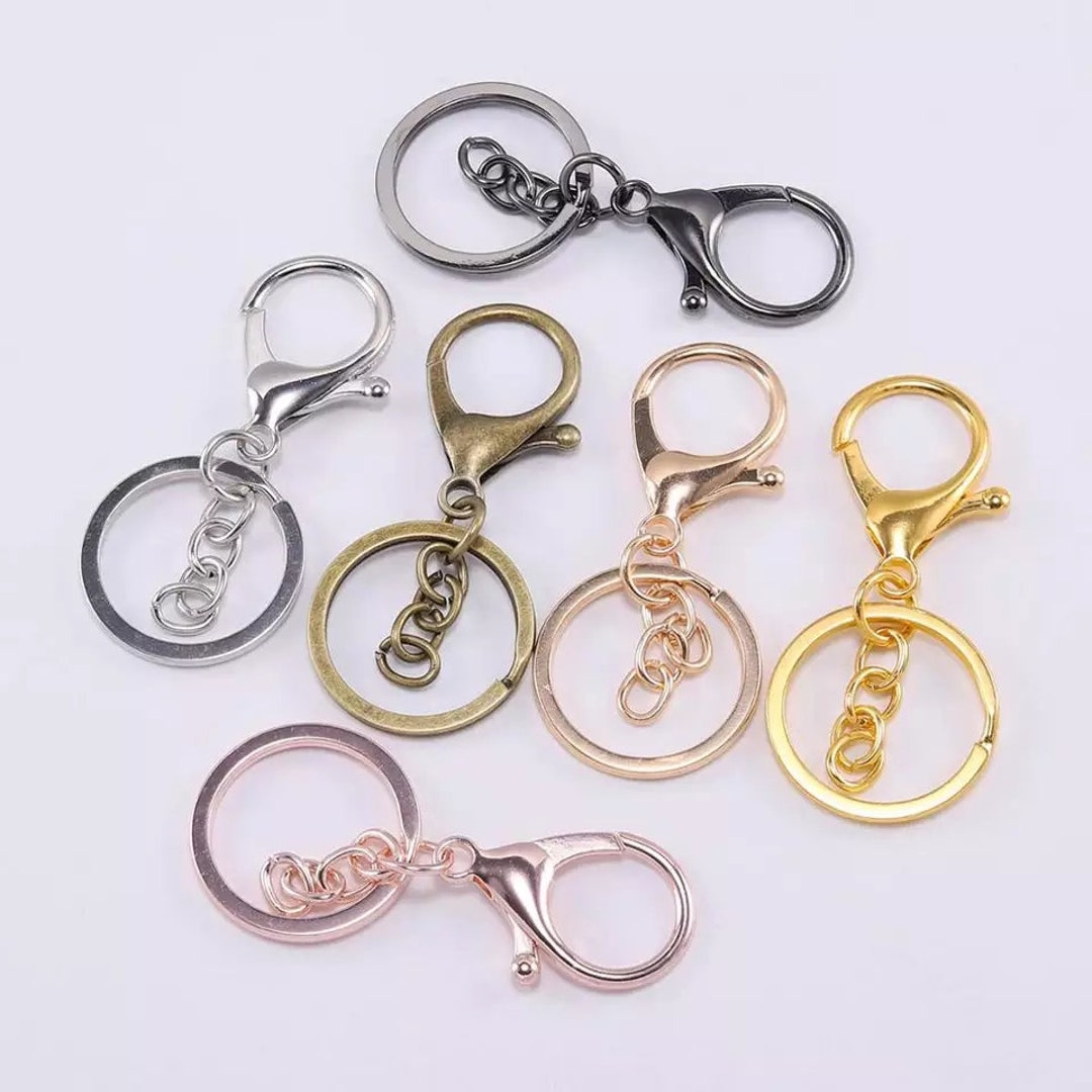 5pcs/lot Key Ring 30mm Keychain Long 70mm Lobster Clasp Key Hook Keyrings for Jewelry Making