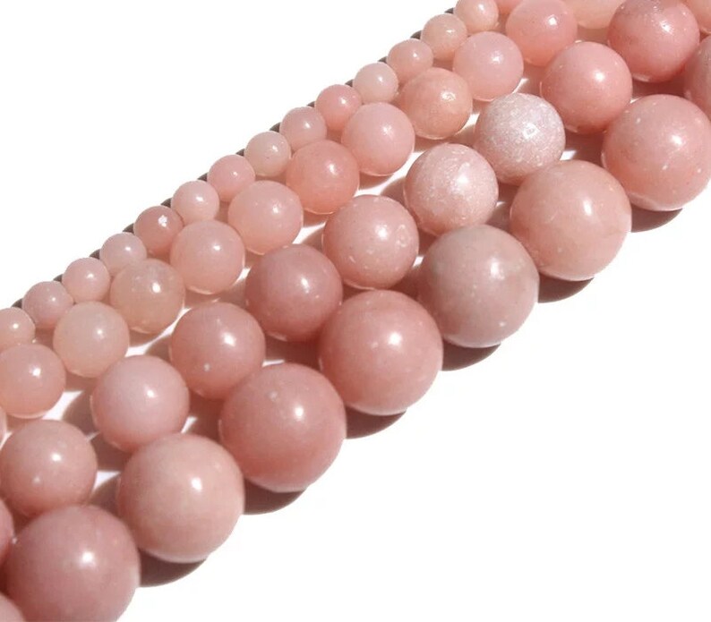 Natural Pink Opal Smooth Round Loose Bead Gemstone for Jewelry Making Natural Pink Opal Smooth Round Loose Bead Gemstone for Jewelry Making
