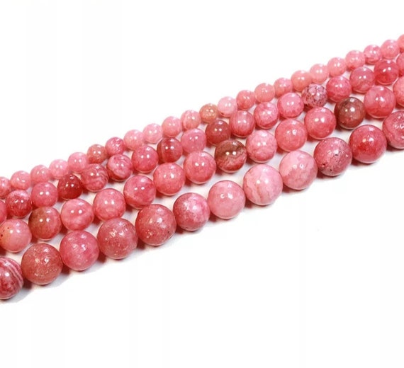 6/8/10mm Natural Smooth Pink Rhodochrosite Round Gemstone Loose Beads 15" AAA 6/8/10mm Natural Smooth Pink Rhodochrosite Round Gemstone Loose Beads 15" AAA