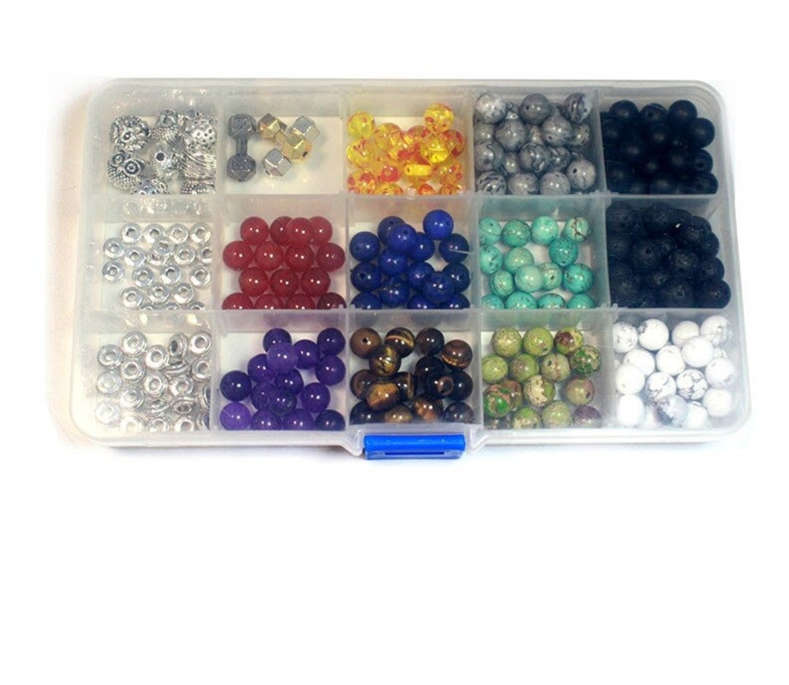 274 PCS Beads Kits Round Natural Stone Beads Sets Jewelry Etsy