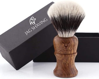 Handmade Wooden Shaving Brush - Synthetic Silvertip Hair - Wood Handle Shaving Brush - Elegant Design Wooden Grip