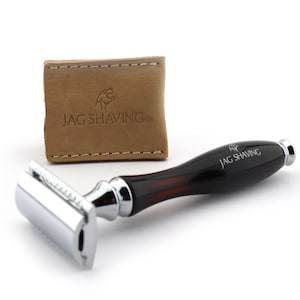 Handmade Double Edge Safety Razor For Perfect Clean Shave Shaving Razor with Leather Pouch Perfect Gift for Men