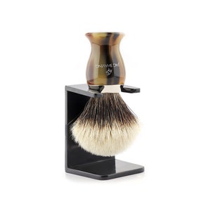 Handmade Pure Silver Tip Hair Shaving Brush With Black Shaving Stand Gift Set for Men, Barber/Salon Shaving Brush, The Best Gift Idea