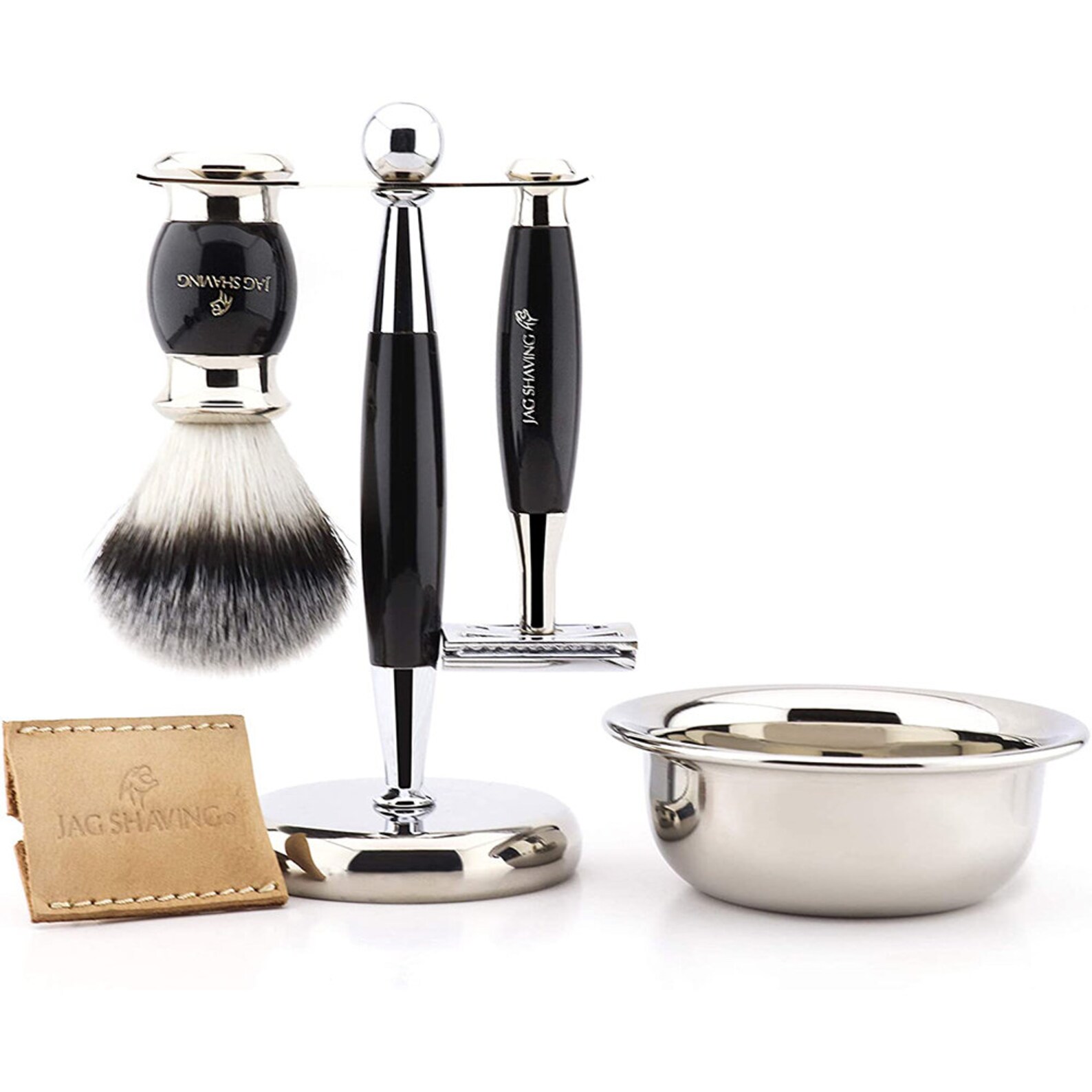 Mens Shaving Kit With Double Edge Safety Razor, Shaving Brush, Stand