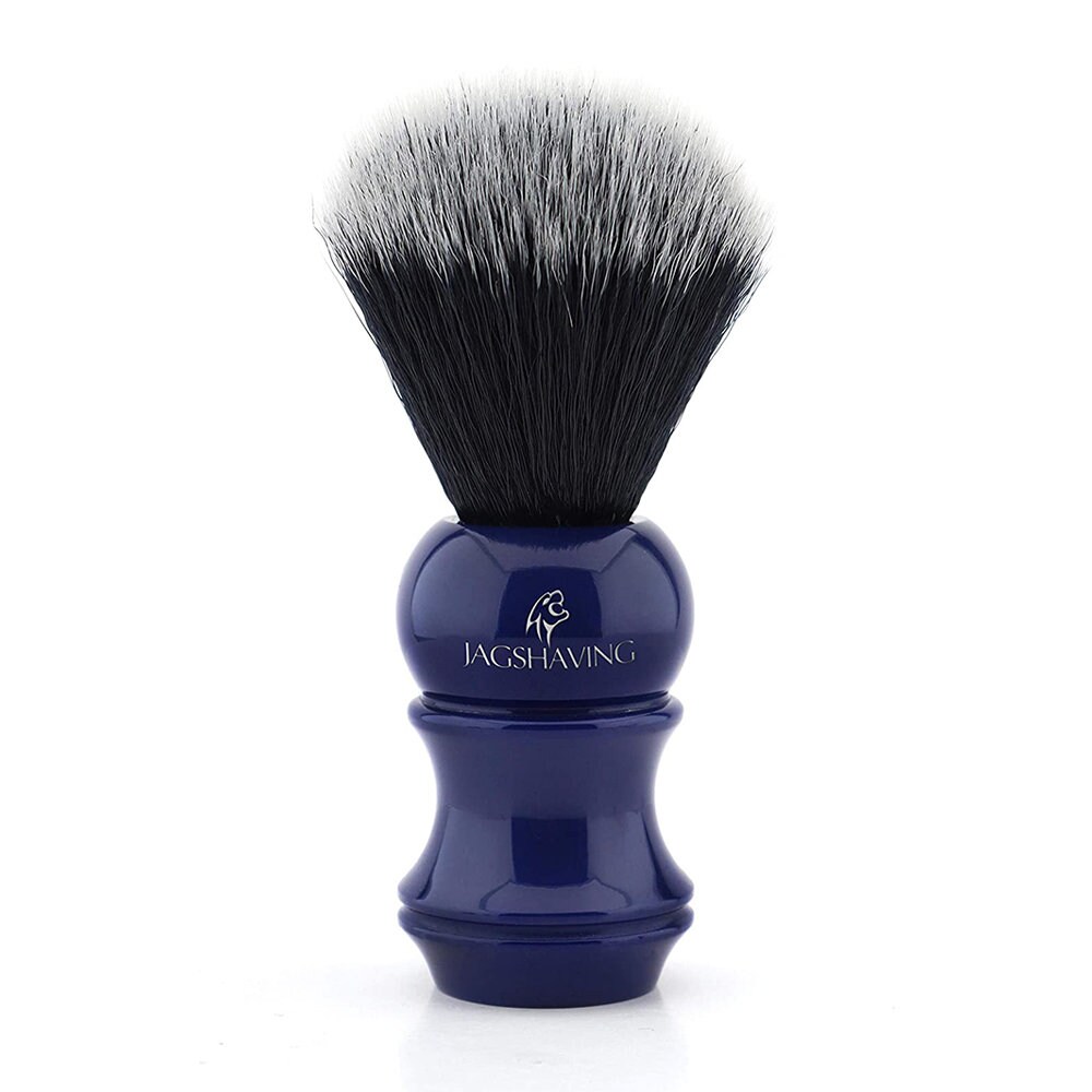 Blue Shaving Brush Resin Premium Handle & Black Synthetic Hair Etsy