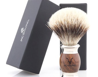 Silver Tip Hair Shaving Brush - Shave Brush - Wood Shaving Brush - Shaving Cream Brush - for Wet Shaving - Men Shaving Brush