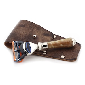 High Quality 5 Edge Shaving Razor with Resin Handle and Razor Pouch, Travel Shaving Razor for Men & Women Perfect Gift