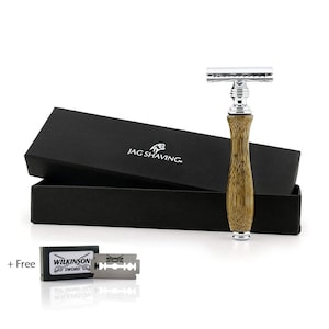 Natural Bamboo Double Edge Shaving Razor Wood Handle Shaver for Men and Women