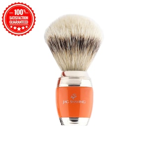 Luxus Silber Spitze Haar Rasierpinsel mit Orange Metallgriff Am besten für Männer Rasieren, Friseur / Salon Rasierpinsel, die beste Qualität Bürste