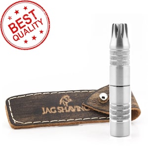 Best Quality German Stainless Steel Travel Manual Nose Ear Hair Trimmer with Genuine Leather Pouch