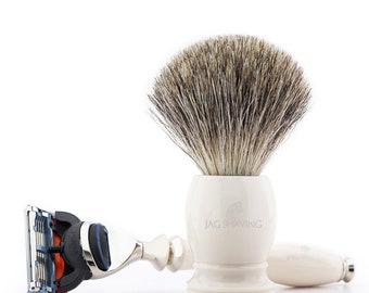 2 Piece Shaving Set, 5 Edge Shaving Razor & Shaving Brush, Travel Shaving Accessories, Best Gift Idea for Men