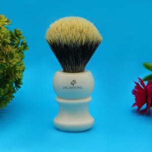 Silver Tip Hair Shaving Brush Hand Assembled in Resin Handle Equally Useful for Professional Baber and Shave at Home, Perfect Gift for Men