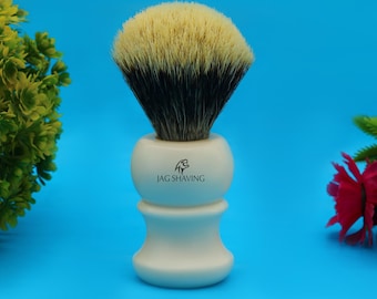 Silvertip Badger Shaving Brush | Hand Assembled Ivory Resin Handle