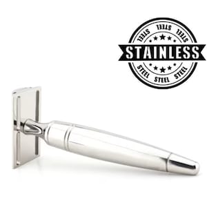 Stainless Steel Double Edge Safety Razor, Butterfly Safety Razor, Safety Razor for Men & Women, With Chrome Coated Finish Tale Handle