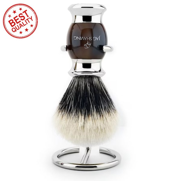 High-Quality Silver Tip Hair Shaving Brush & Shaving Stand the Perfect Gift Set idea for Men