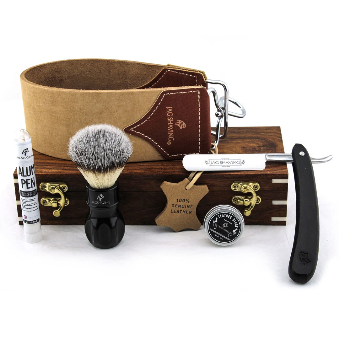 Handmade Vintage Shaving Kit With Cut Throat Straight Razor Etsy