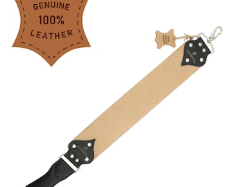 Genuine Leather Straight Razor Strop – Sharpening & Honing Belt