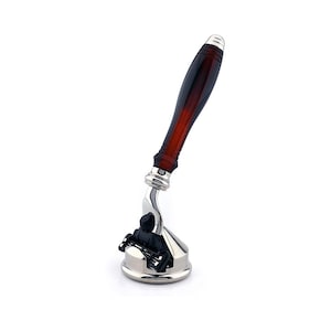 Luxury Tortoise Shell Replica Handle Shaving Razor with Razor Stand Perfect Gift for Men & Women