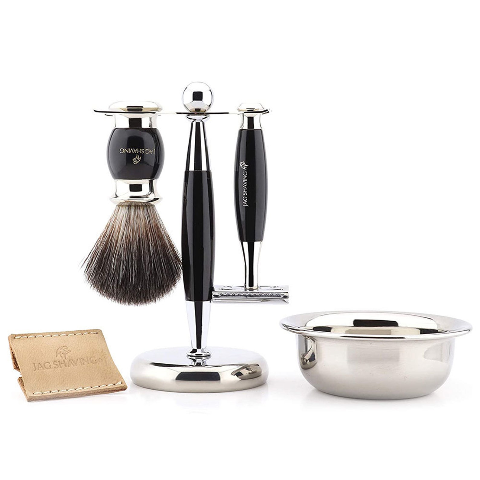 Classic Mens Shaving Kit With Double Edge Safety Razor, Synthetic