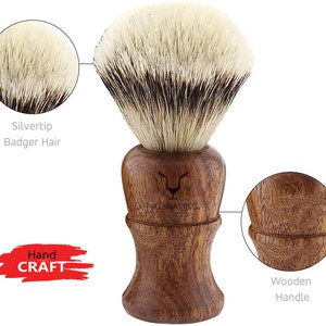 Handcrafted Shaving Brush with Pure Silver Tip Hair Shaving Brush for Perfect Clean Shave