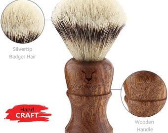 Handcrafted Shaving Brush with Pure Silver Tip Hair Shaving Brush for Perfect Clean Shave