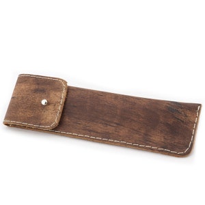 Genuine Leather Pouch For Shaving Razors, Brown Leather Pouch, Travel Razor Pouch the Best Leather Razor Pouch