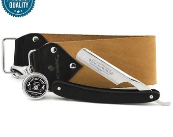 Handmade Cut Throat Razor Kit – Straight Razor, Leather Strop & Paste
