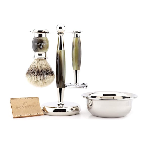 Luxury Mens Shaving Kit with Double Edge Safety Razor Silver Etsy