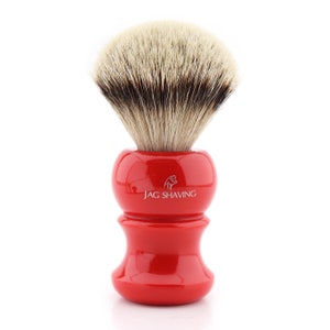 Silver Tip Hair Shaving Brush With Red Resin Handle, Shave Brush, Barber/Salon Shaving Brush