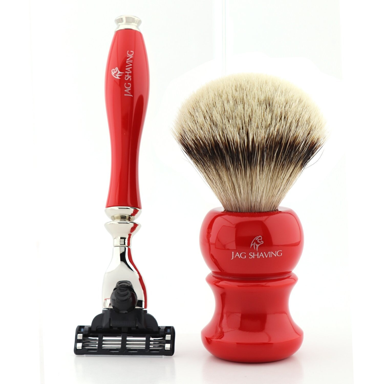 2 Pieces Stunning Shaving Kit With Silver Tip Brush & Best Razor Kit Etsy