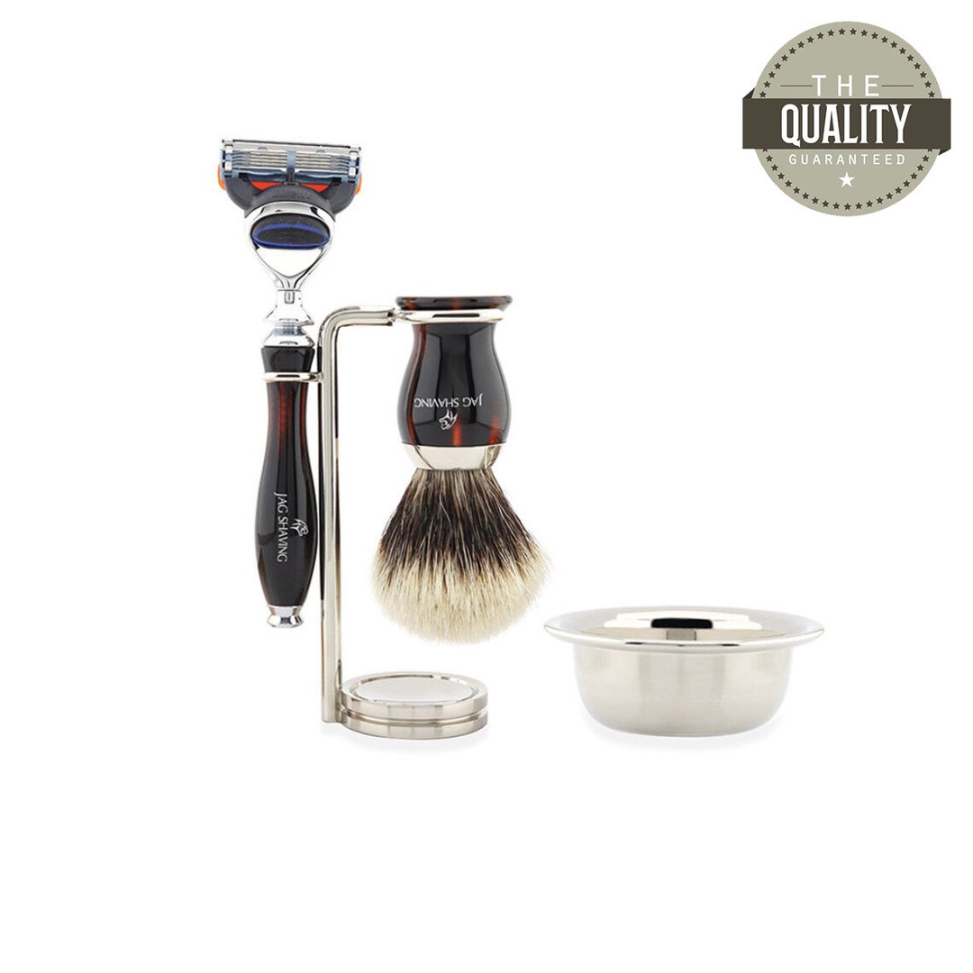 Antique Shaving Set, 5 Edge Cartridge Razor, Silver Tip Hair Shaving ...