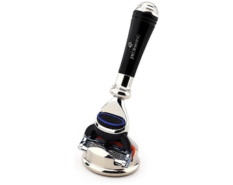 Luxury Resin Handle 5 Edge Cartridge Razor + Razor Holder New Extra Short Design Hand Assembled Men&#39;s Shaving Gift for Him