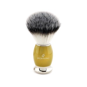 Classic Handmade Yellow Color Mens Synthetic with Silver Tip Hair Shaving Brush Beard and Moustache Wet Clean Shave