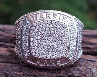 3.80 CT Men's Moissanite Ring, Mens Engagement Ring, Custom VVS1 Iced Out Personalized Mens Ring, Gold Ring For Men